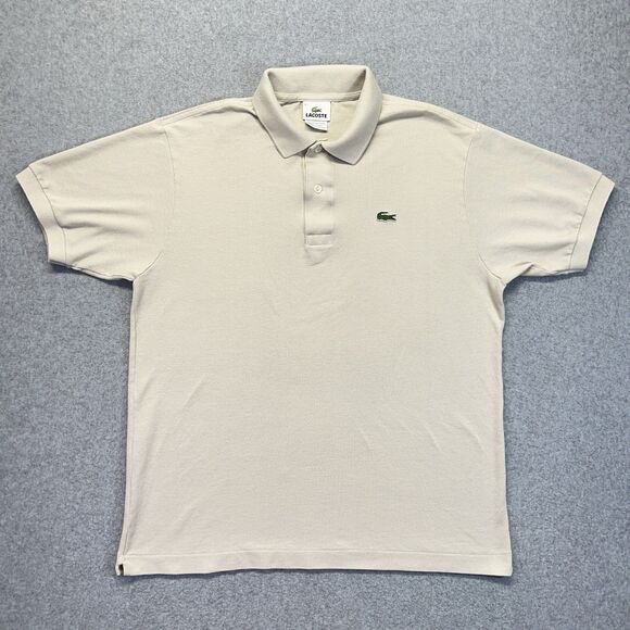 Lacoste Polo Shirt Men’s Size 5 Beige Drop Tag Peru Classic Fit - Picture 1 of 10